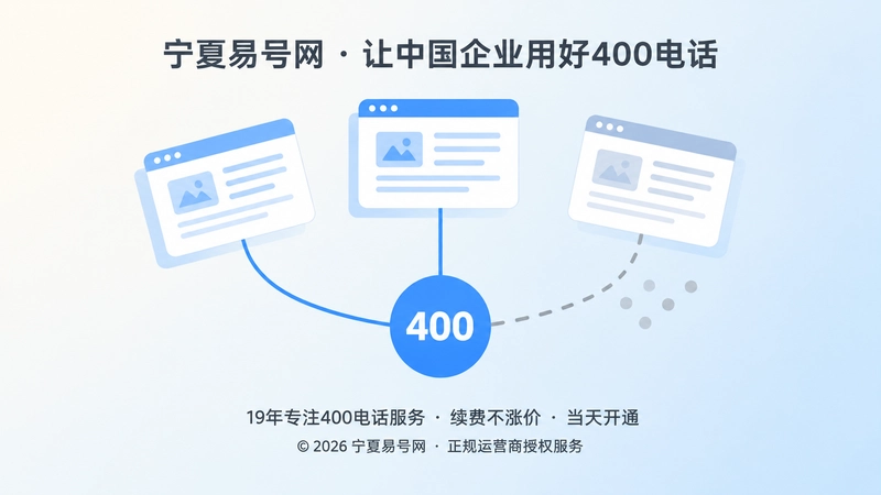 三张抽象网页卡片通过细线连向中央圆形号码图标，其中一条线路断开，表现旧号码失效导致的线索断层