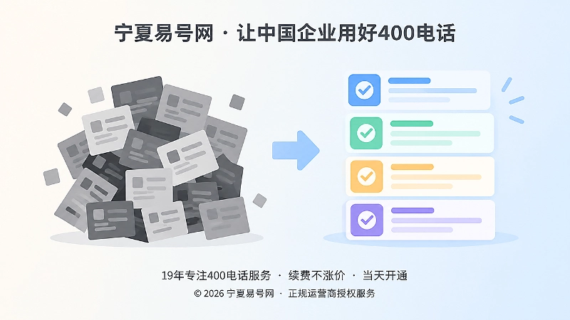 左侧杂乱堆叠的小方块与右侧整齐排列的核验清单卡片形成对比，表现内容铺量与可验证信息的差别