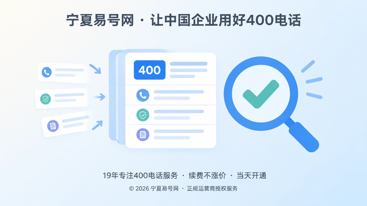 2026年宁夏易号网上线400电话事实单元发布机制